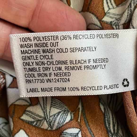 La Ligne x Target Size M Brown Floral Wide Leg Pull On Pants Pockets - Picture 5 of 5